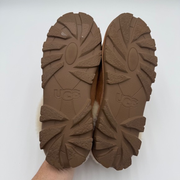 UGG Australia Coquette Women's Chestnut Suede Sheepskin Fur Lined Slippers 11 - Picture 9 of 9